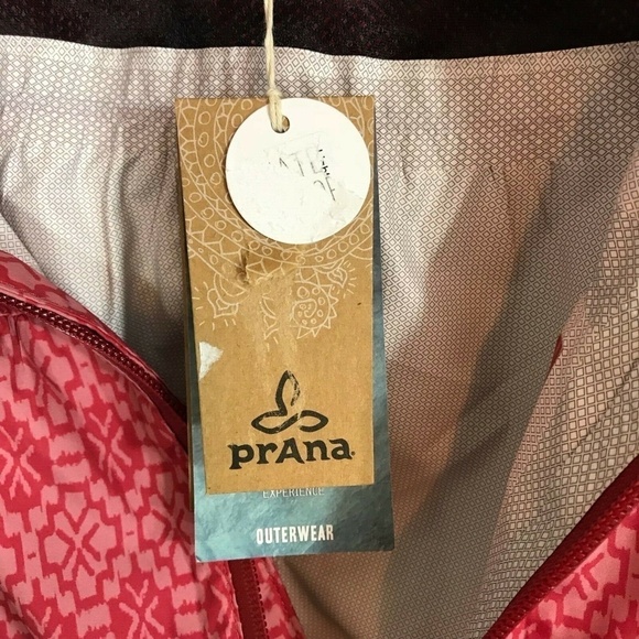 PRANA Jacket Women Medium Eliza Jacket Sunwashed Red Misty NWT Raincoat Hooded - Picture 4 of 5